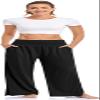 UEU Womens Wide Leg Yoga Pants High Waisted Adjustable Tie Knot Joggers Casual Loose Plus Size Lounge Sweatpants with Pockets (Black, L) view 2