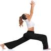 UEU Womens Wide Leg Yoga Pants High Waisted Adjustable Tie Knot Joggers Casual Loose Plus Size Lounge Sweatpants with Pockets (Black, L) view 4