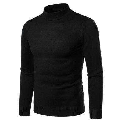 Kaxiya2021 Men's Knit Mock Turtleneck Pullover Long Sleeve Lightweight Thermal Sweaters Basic Slim Fit Cotton Base Layer Tops (Black,XX-Large)