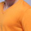 Men's Solid V Neck Sweaters Long Sleeve Breathable Knitting Pullover Classic Comfortably Soft Basic Knitwear Top (Orange,XX-Large) view 3