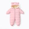 Infant Baby Girls Boys Warm Hooded Snowsuit Jumpsuit Down Coat Romper Padded Outwear Jacket Winter Snow Wear (Pink, 12-18 Months) view 2
