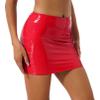 easyforever Women High Waist PU Latex Bodycon Mini Pencil Skirts Glossy Tight Skirt for Club Music Festival Red Medium view 2