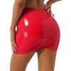easyforever Women High Waist PU Latex Bodycon Mini Pencil Skirts Glossy Tight Skirt for Club Music Festival Red Medium view 3
