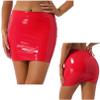 easyforever Women High Waist PU Latex Bodycon Mini Pencil Skirts Glossy Tight Skirt for Club Music Festival Red Medium view 4