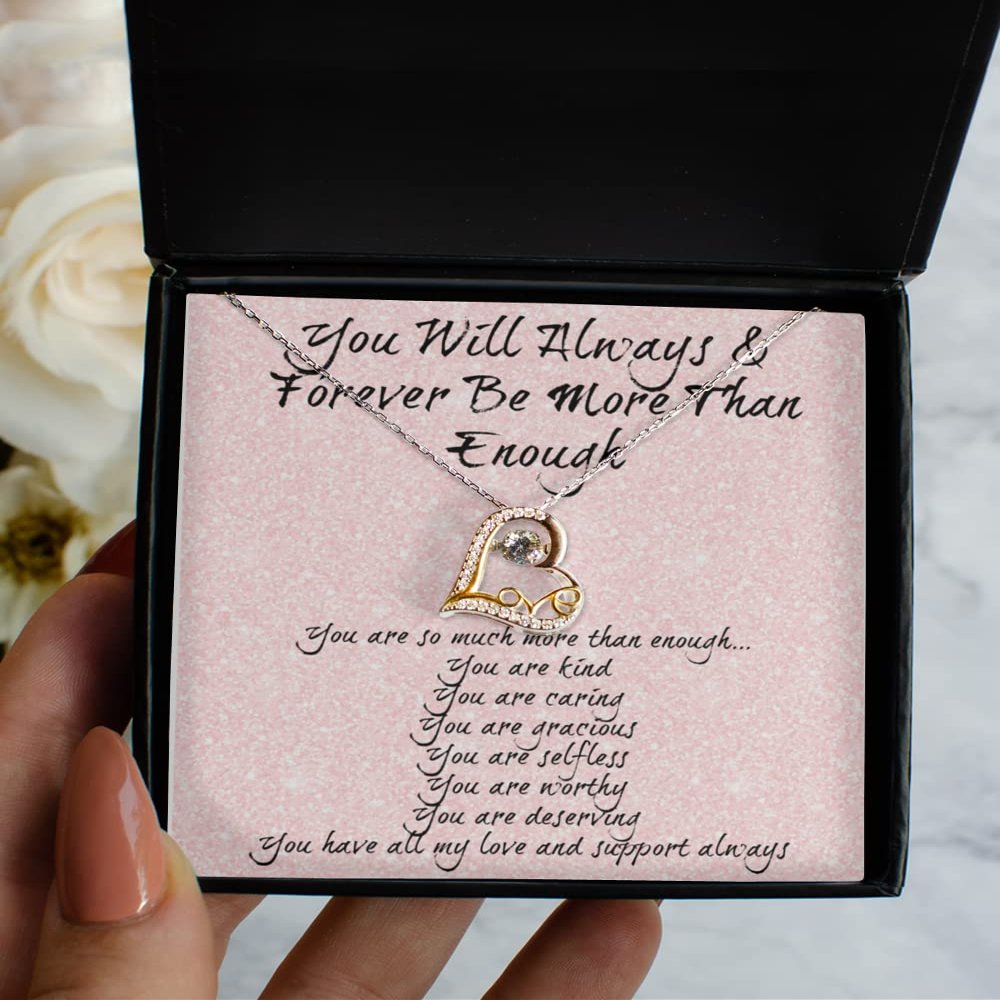 You are Enough - Inspirational Gift for Friend - Gifts of Friendship - Dancing Heart Necklace of Frienship - Precious Jewelry- - Love Dancing Necklace