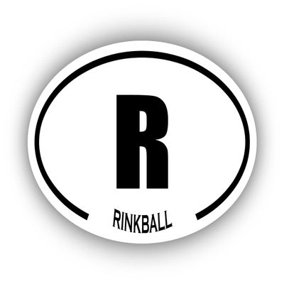 Rinkball R Oval Bumper Sticker 3M Vinyl Decal 3 in x 5 in