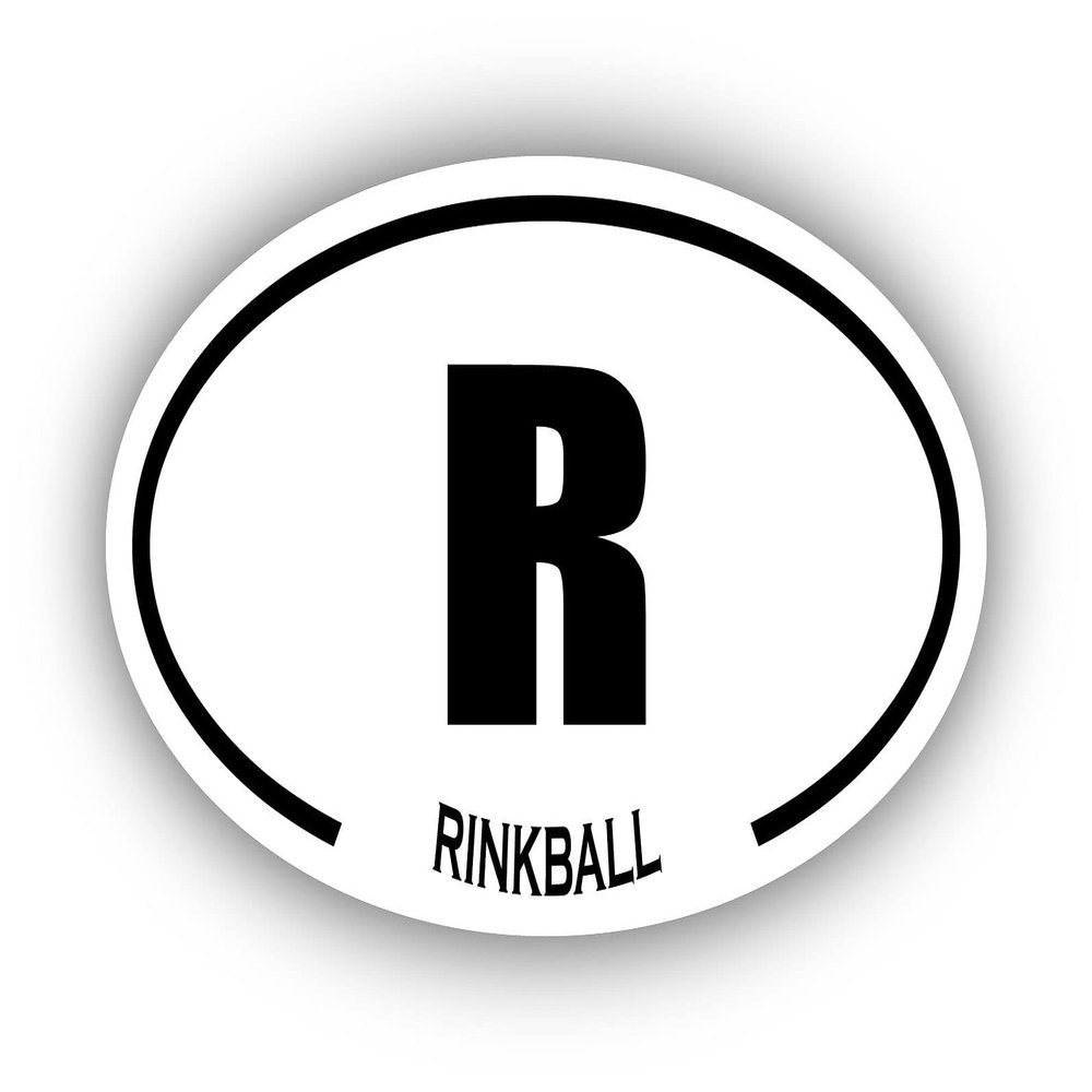 Rinkball R Oval Bumper Sticker 3M Vinyl Decal 3 in x 5 in