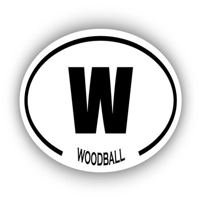 Woodball W Oval Bumper Sticker 3M Vinyl Decal 3 in x 5 in