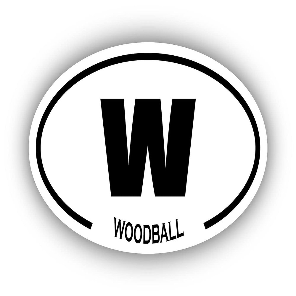 Woodball W Oval Bumper Sticker 3M Vinyl Decal 3 in x 5 in