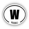 Woodball W Oval Bumper Sticker 3M Vinyl Decal 3 in x 5 in view 1