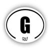 Golf G Oval Bumper Sticker 3M Vinyl Decal 3 in x 5 in view 1