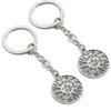 2Pcs Moon And Sun Key Ring Round Key Chains For Women Men Car Hanging Gifts view 1