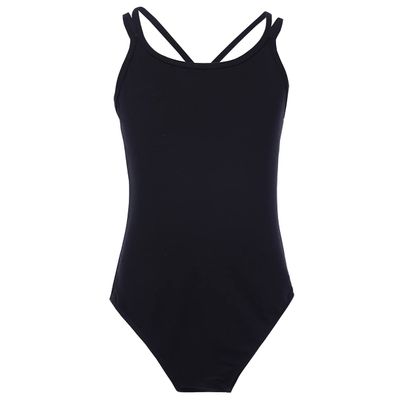 Fldy Kids Girls Ballet Dance Gymnastic Leotard Athletic Camisole Bodysuit Basic Spaghetti Strap Criss Cross Back Unitard Black 8-10 Years