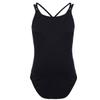 Fldy Kids Girls Ballet Dance Gymnastic Leotard Athletic Camisole Bodysuit Basic Spaghetti Strap Criss Cross Back Unitard Black 8-10 Years view 2