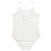 Fldy Kids Girls Ballet Dance Gymnastic Leotard Athletic Camisole Bodysuit Basic Spaghetti Strap Criss Cross Back Unitard White 7-8 Years view 4