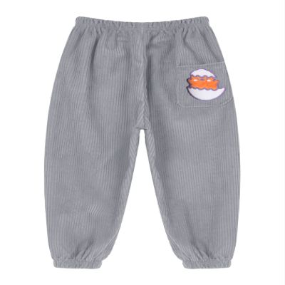 Freebily Toddler Kids Girls Casual Corduroy Pants Cute Cartoon Print Elastic Waist Trousers Outfits Grey 12-18 Months