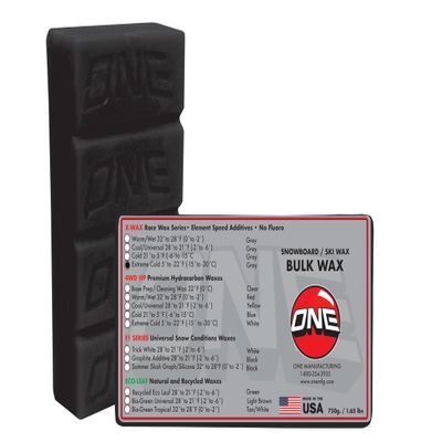 One Mfg X-Wax Ice Snowboard & Ski Wax 750g (1.65lb) Big Brick - The Fastest Wax we Make, for 5F to -22F (-5C to -15C) Snow Temperature