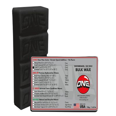One Mfg X-Wax Cold Snowboard & Ski Wax 750g (1.65lb) Big Brick - The Fastest Wax we Make, for 21F to 5F (-5C to -15C) Snow Temperature
