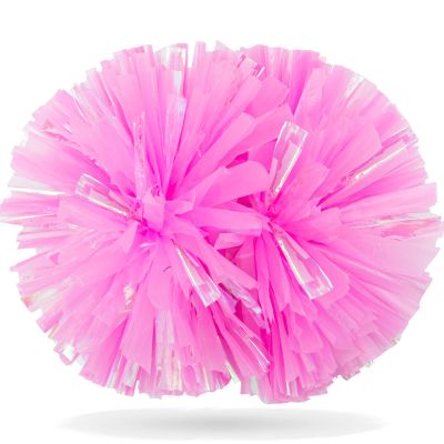 AOPANDA Cheerleading Pom Poms with Baton Handle for Team Spirit Sports Dance Cheering Kids AdultsPink and 2PCS