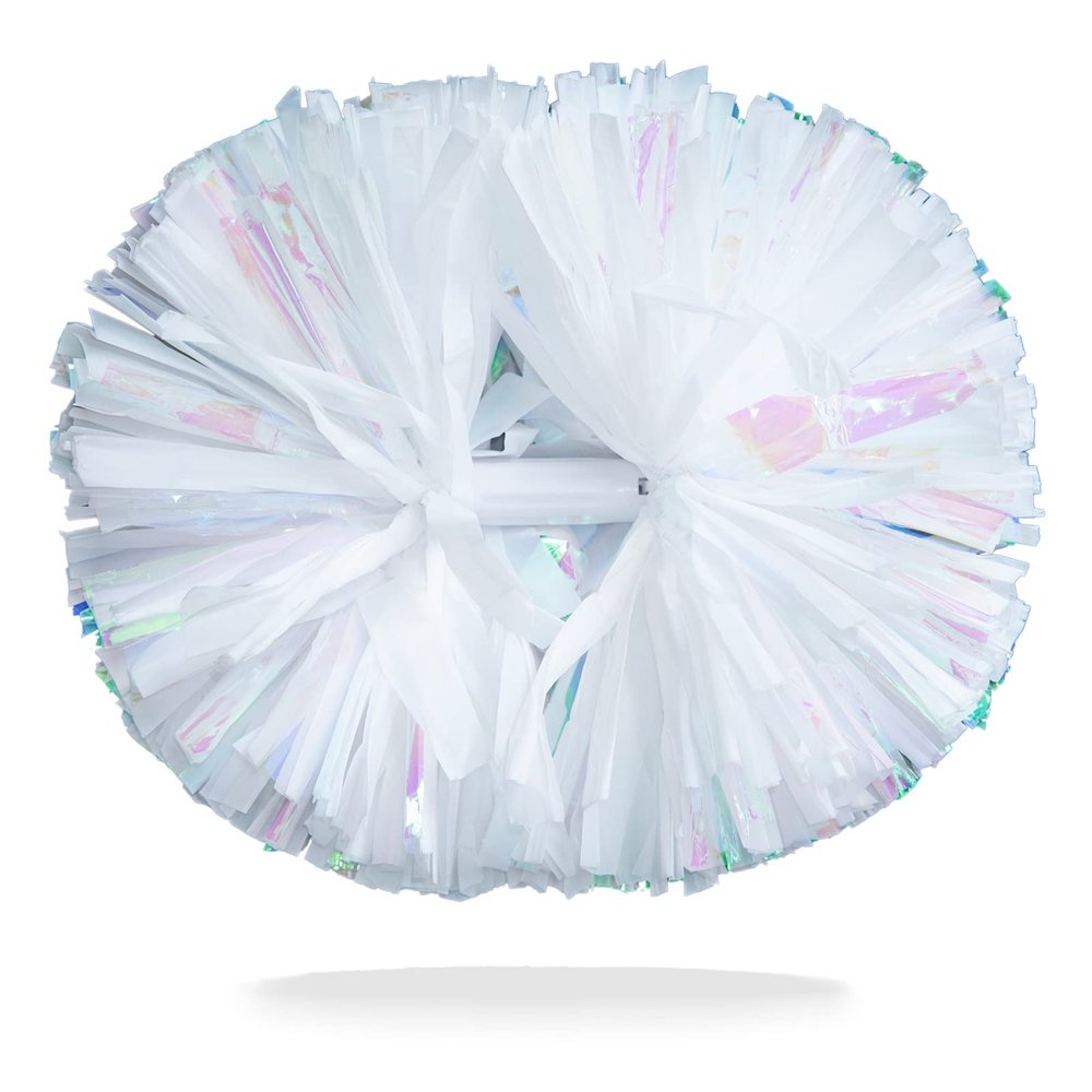 AOPANDA Cheerleading Pom Poms with Baton Handle for Team Spirit Sports Dance Cheering Kids AdultsWhite