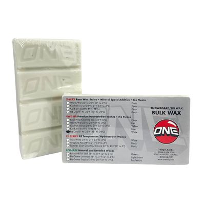 One Mfg 4WD Snowboard & Ski Wax, 750g Bar, Oneball SnoWax, Tropical Scent, No Fluoro (White, Ice Cold Snow)