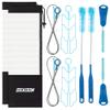 8 Pcs Set Reservoirs Backpack Accessories Hydration Bladder Cleaning Kit with Flexible Long Brush for Hose, Small Bite Valve and Big Brush, Drying Collapsible Bladder Frame, Carrying Pouch (Blue) view 1