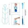 8 Pcs Set Reservoirs Backpack Accessories Hydration Bladder Cleaning Kit with Flexible Long Brush for Hose, Small Bite Valve and Big Brush, Drying Collapsible Bladder Frame, Carrying Pouch (Blue) view 4