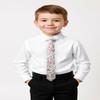 Spring Notion Boys' Cotton Floral Print Zipper Neckties in Trendy Colors, 64-Blue Pink Small view 3