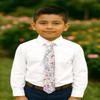 Spring Notion Boys' Cotton Floral Print Zipper Neckties in Trendy Colors, 62-White Yellow Red Large view 3