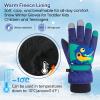 Kids Winter Gloves Waterproof Girls Boys Warm Snow Toddler Finger Gloves Mittens Navy Dinosaur S view 3