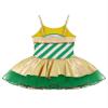 Loloda Kids Girls Christmas Holiday Mrs Santa Candy Cane Striped Figure Ice Skating Tutu Dress Leotard Green 16 Years view 4