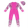 Yihuimin 2Pcs Girls Print Swimsuit Long Sleeves and Leggings Jumpsuit with Hat Sports Outfit Pool Beach Hot Pink 4 Years view 2