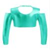 FEESHOW Youth Girls Long Sleeve Turtle-Mock neck Sports Dance Crop Top T-Shirt Gym Yoga Leotard Dancewear C Lake Green 6 Years view 2