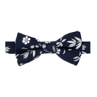 Spring Notion Boy's Cotton Floral Print Pre-tied Bow Tie, 66-Navy Large