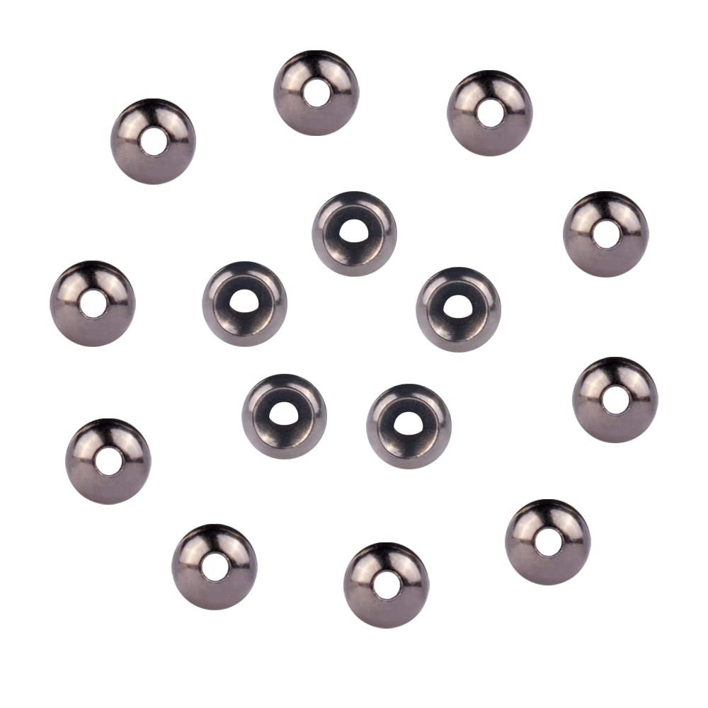 MUUNN 200pcs Tungsten Cyclops Beads for Fly Tying, Sink Deeper and Faster 5 Colors/13 Sizes Countersunk Tungsten Beads Fly Tying Beads Head Fly Tying Materials(Black Nickel,6.4mm)