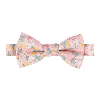 Spring Notion Boy's Cotton Floral Print Pre-tied Bow Tie, 60-Blush Pink Large