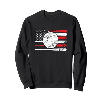Baseball USA American Flag Vintage Retro Baseball Sweatshirt