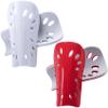 ANCIRS 2 Pairs Soccer Shin Guards for Youth, Breathable Shin Guard Sleeves for Football Games, Protective EVA Cushion for Youth Men & Women- White & Red view 1