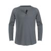 renvena Mens Regular Fit Long Sleeve Waffle Henley Shirt Lightweight Button T-Shirts Dark Gray XX-Large view 1