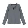 renvena Mens Regular Fit Long Sleeve Waffle Henley Shirt Lightweight Button T-Shirts Dark Gray XX-Large view 3