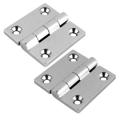 AMYSPORTS Heavy Duty Boat Hinge Strap Mirror Polished Marine Hinges Mount Hardware Hatch Stainless Hinge Door Corrosion Resistance SUS316 1.97 inch x 1.97 inch 2pcs