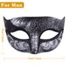 SIQUK Couple Masquerade Masks Set Venetian Party Mask Plastic Halloween Costume Mask Mardi Gras Mask for Couples Women and Men, Black Silver view 2
