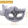 SIQUK Couple Masquerade Masks Set Venetian Party Mask Plastic Halloween Costume Mask Mardi Gras Mask for Couples Women and Men, Black Silver view 3