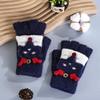 Greenery-GRE Cartoon Convertible Flip Top Gloves Toddler Kids Winter Wool Knit Fingerless Gloves with Mitten Cover for Girls Boys 2-6 Yrs view 2