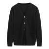 Men's Cardigan Sweater V-Neck Long Sleeve Button Knitwear Casual Solid Knitted Regular Fit Cardigan with Pocket (Black,Medium) view 1