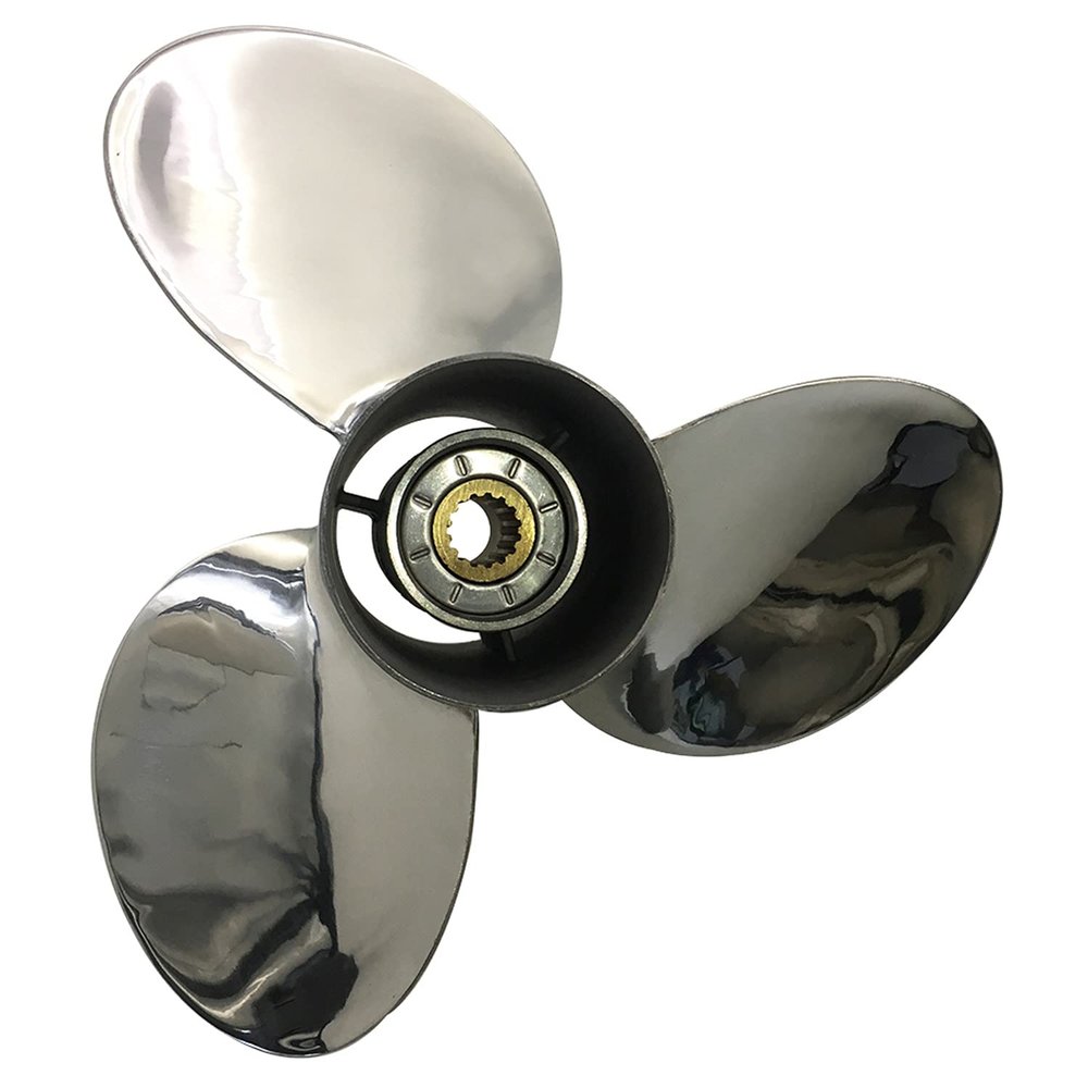 CAPTAIN Propeller fit Evinrude/Johnson Outboard Engine 90-140hp 15 Tooth Spline RH Steel Stainless (13 7/8x19)