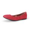 Amazon Essentials Women's Comfortable Round Toe Ballet Flats, Cushioned Memory Foam, Bright Poppy Red, 14 Wide view 1