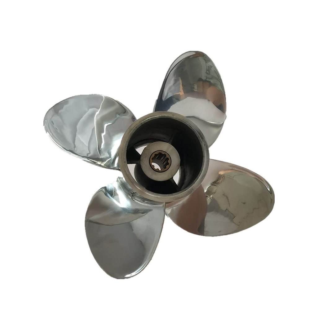 Captain Propeller 4 Blade Fit Evinrude Johnson Outboard Engine 15hp 20hp 25hp 30hp 35hp 14 Tooth Spline Steel Stainless (9.9x9)