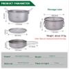 Boundless Voyage 1.9L Titanium Cooking Pot & 900ml Frying Pan Set with Steam Grid & Lid Ultralight Multifunctional Steamer Pot Outdoor Camping Travel Backpacking Kitchen Cookware Ti2057C view 2