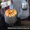 Boundless Voyage 1.9L Titanium Cooking Pot & 900ml Frying Pan Set with Steam Grid & Lid Ultralight Multifunctional Steamer Pot Outdoor Camping Travel Backpacking Kitchen Cookware Ti2057C view 3